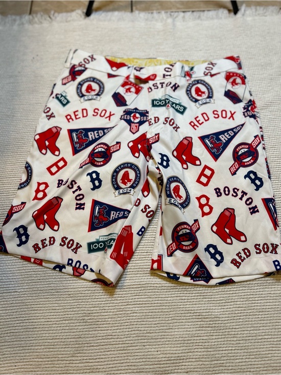 Loudmouth Other - Loudmouth Men’s Boston Red Sox White Red Navy Patterned Athletic Shorts